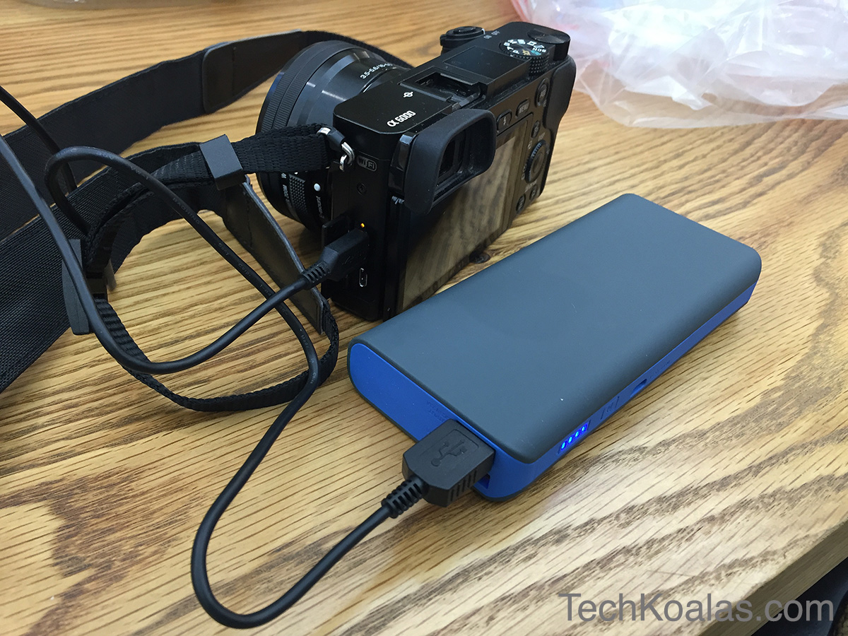 How to charge the A6000 battery with a