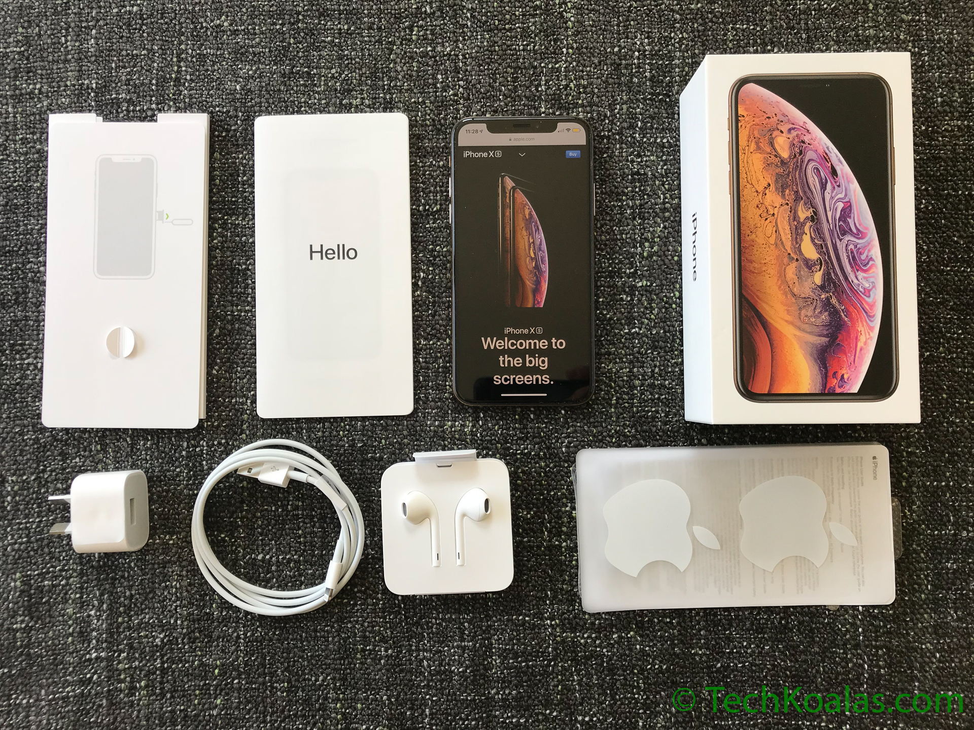 Secréte marmorering forberede iPhone Xs Gold 512 GB Unboxing - What's in the Box - TechKoala.com