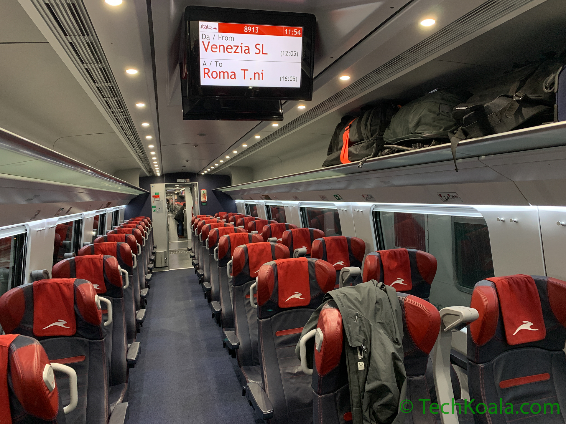 Where to Store Luggage on an Italo Treno Italian High Speed Train